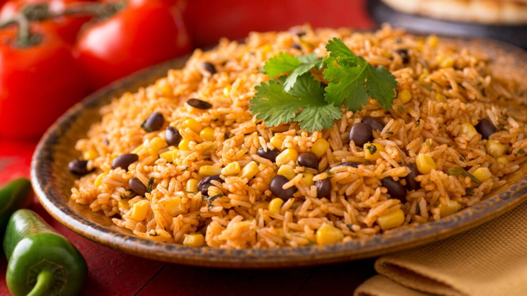 Uma panela de arroz, legumes e lentilhas, que aquece e alimenta