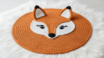 Tapete de raposa em crochê conquista espaço na decoração infantil