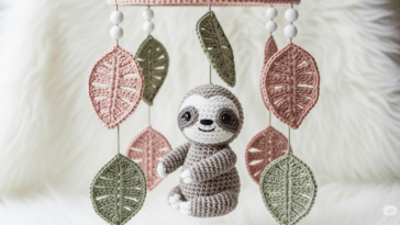 Esse móbile de preguiça está conquistando corações de mães, crocheteiras e artesãs