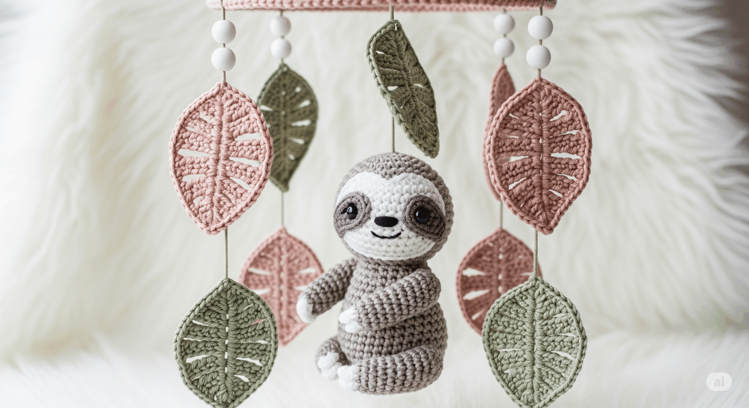 Esse móbile de preguiça está conquistando corações de mães, crocheteiras e artesãs