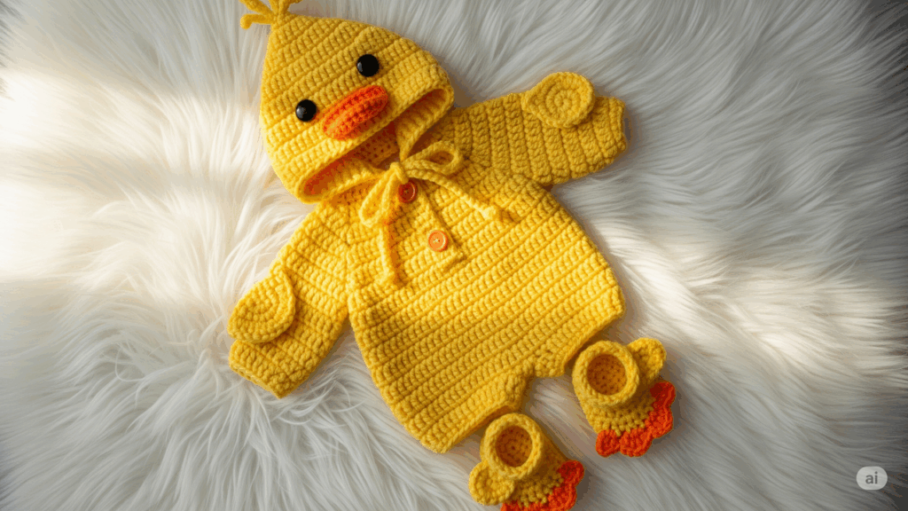 A roupinha de pato mais fofa do crochê infantil que você vai ver