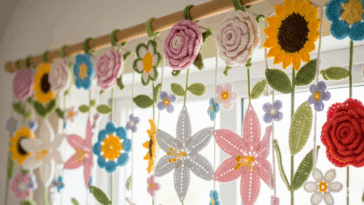 Essa cortina artesanal viralizou entre crocheteiras e é o toque mágico nos quartos das crianças