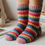 Meias de crochê são as preferidas das crocheteiras no inverno