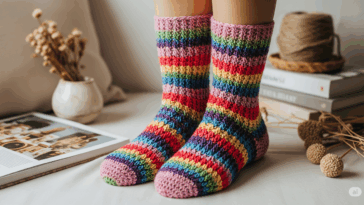 Meias de crochê são as preferidas das crocheteiras no inverno