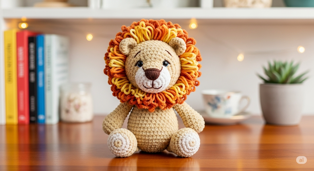 Amigurumi de leãozinho de crochê perfeito com este passo a passo simples