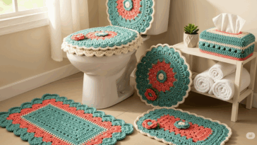 O segredo das crocheteiras para deixar o banheiro um charme com crochê