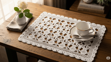 Sousplat de crochê retangular