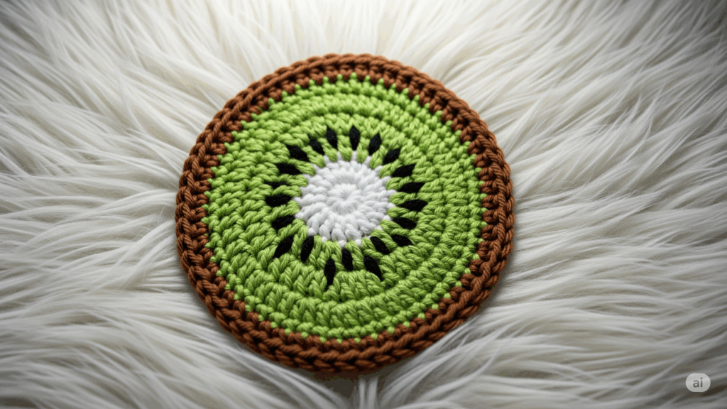 Como fazer um descanso de copos de kiwi em crochê, um projeto criativo e funcional