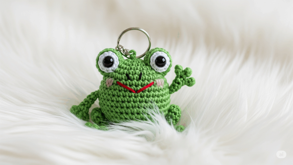 Chaveiro de sapo em crochê, um projeto divertido e encantador para todos os níveis