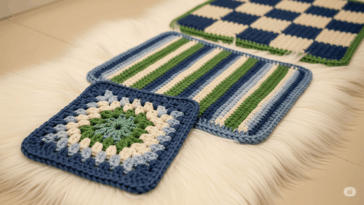 Transforme seu banheiro com um jogo de banheiro quadrado em crochê que vai surpreender!