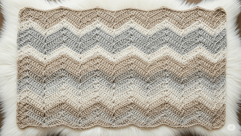 Como fazer o elegante tapete chevron em crochê em casa