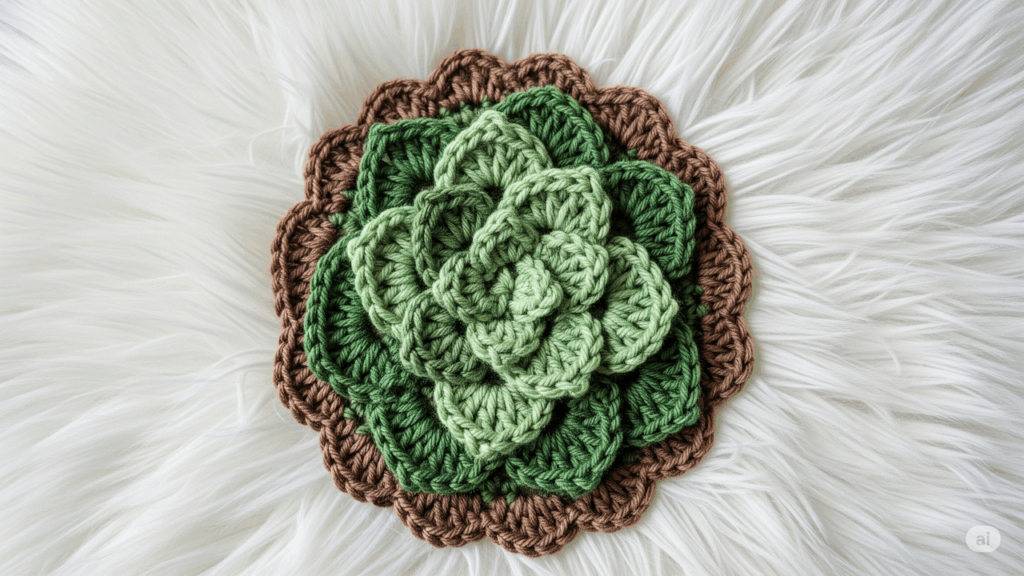 Aprenda a fazer descansos de copos de suculenta em crochê e decore sua mesa com o charme das crocheteiras
