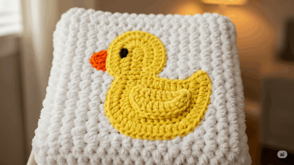 Aprenda a fazer uma coberta de bebê conforto com patinhos em crochê, um passo a passo completo