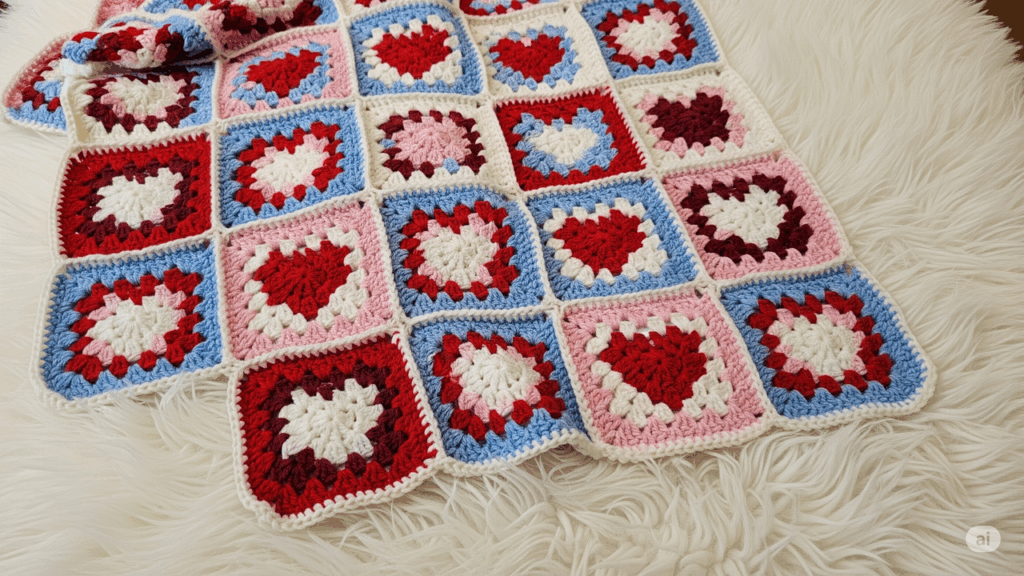 Essa manta de crochê com corações vai conquistar você