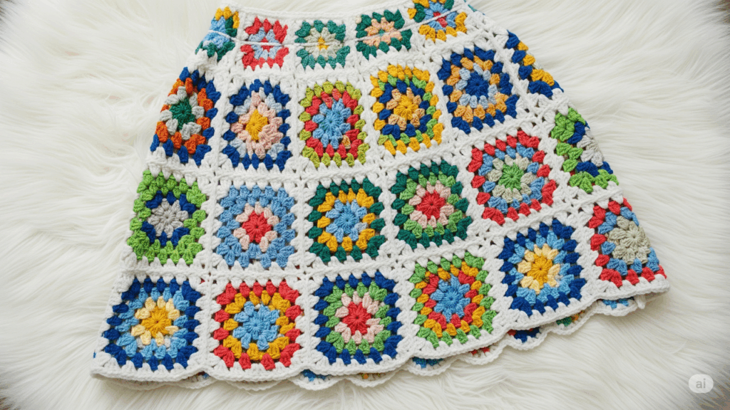 Como criar uma saia de crochê com granny squares e arrasar no visual