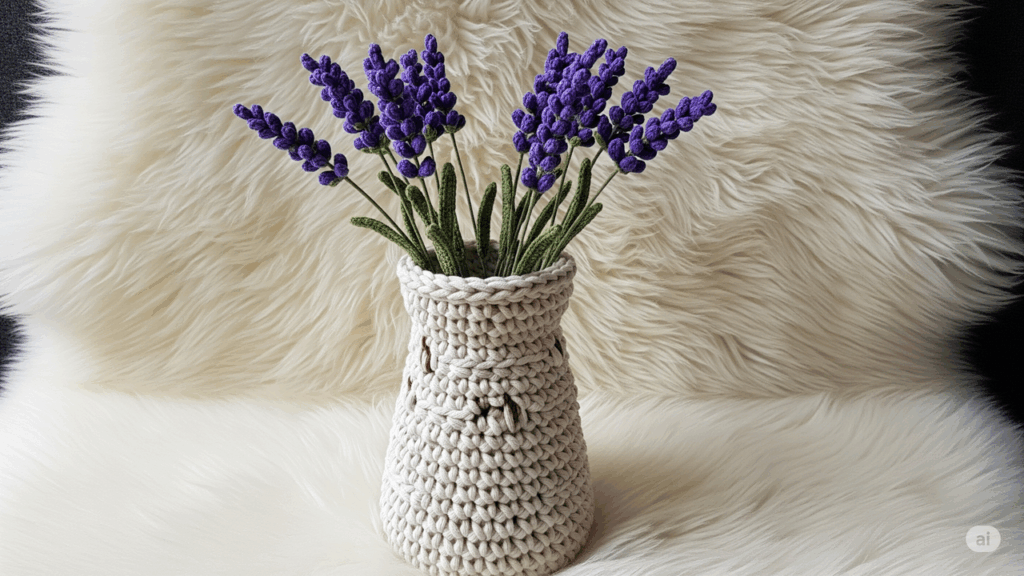 Como criar um vaso de lavandas em crochê delicado e cheio de charme para decorar seu lar