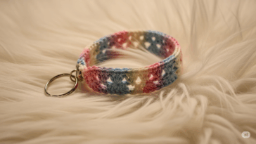 Chaveiro-bracelete em crochê, um acessório estiloso e multifuncional