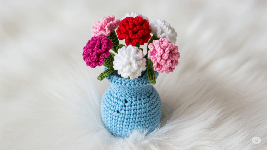 Aprenda a confeccionar este vasinho de crochê com flores que encanta em qualquer ambiente
