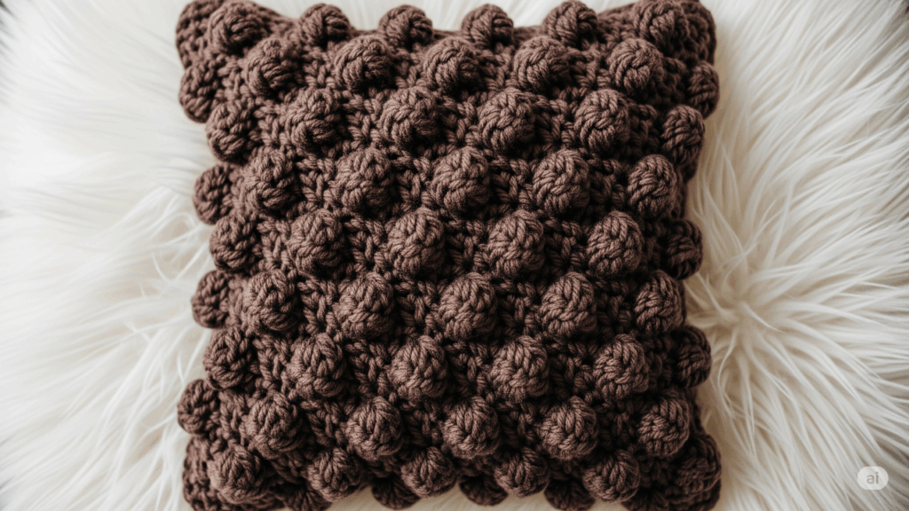 Almofada de ponto pipoca o crochê mais charmoso para decorar
