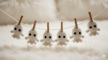 Esse varal de fantasminhas em crochê vai encantar sua decoração de Halloween