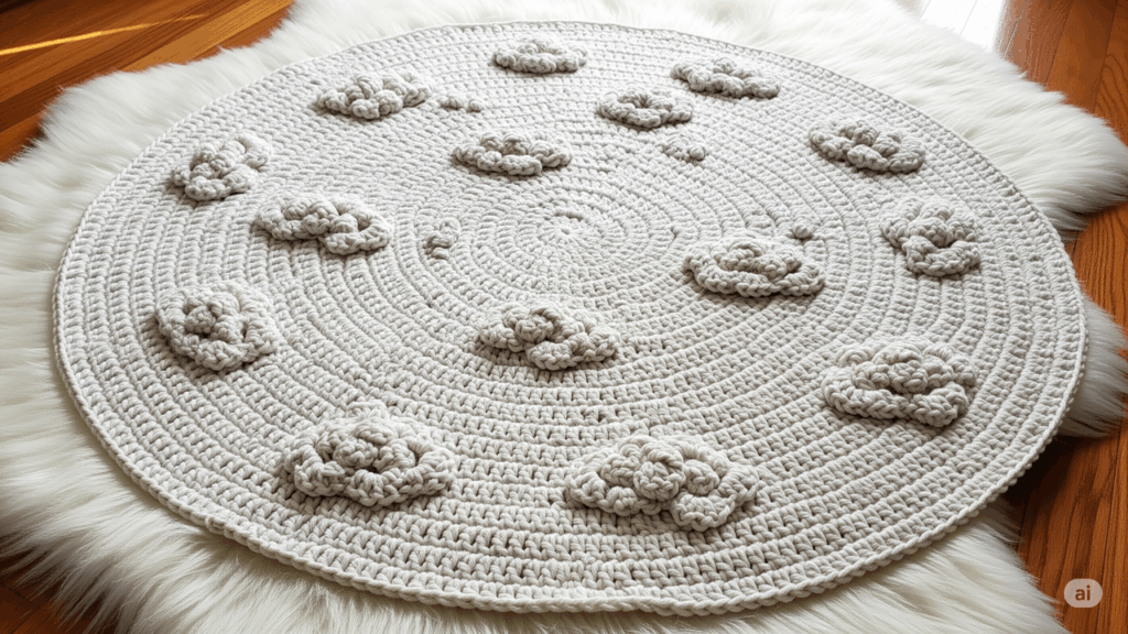Esse modelo com nuvens em relevo está fazendo sucesso entre crocheteiras