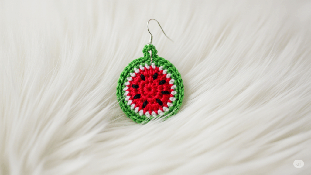 O segredo das crocheteiras para criar brincos de melancia perfeitos em crochê