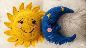 Crie almofadas sol e lua em crochê e adicione um toque mágico à sua decoração