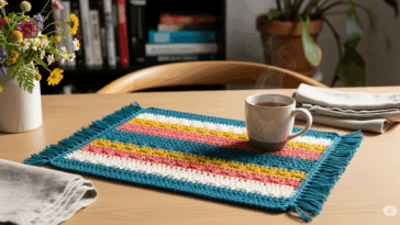 Sousplat de crochê retangular