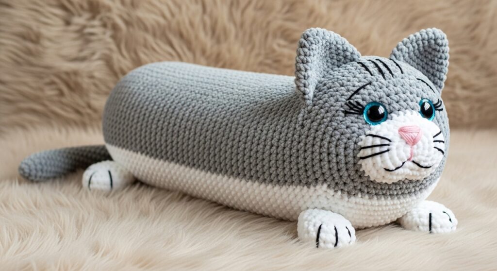 A almofada felina de crochê que está encantando na decoração