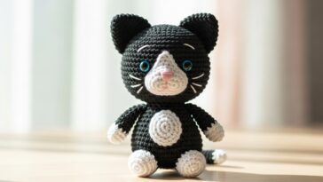 Essa peça artesanal é a favorita de quem ama felinos e crochê