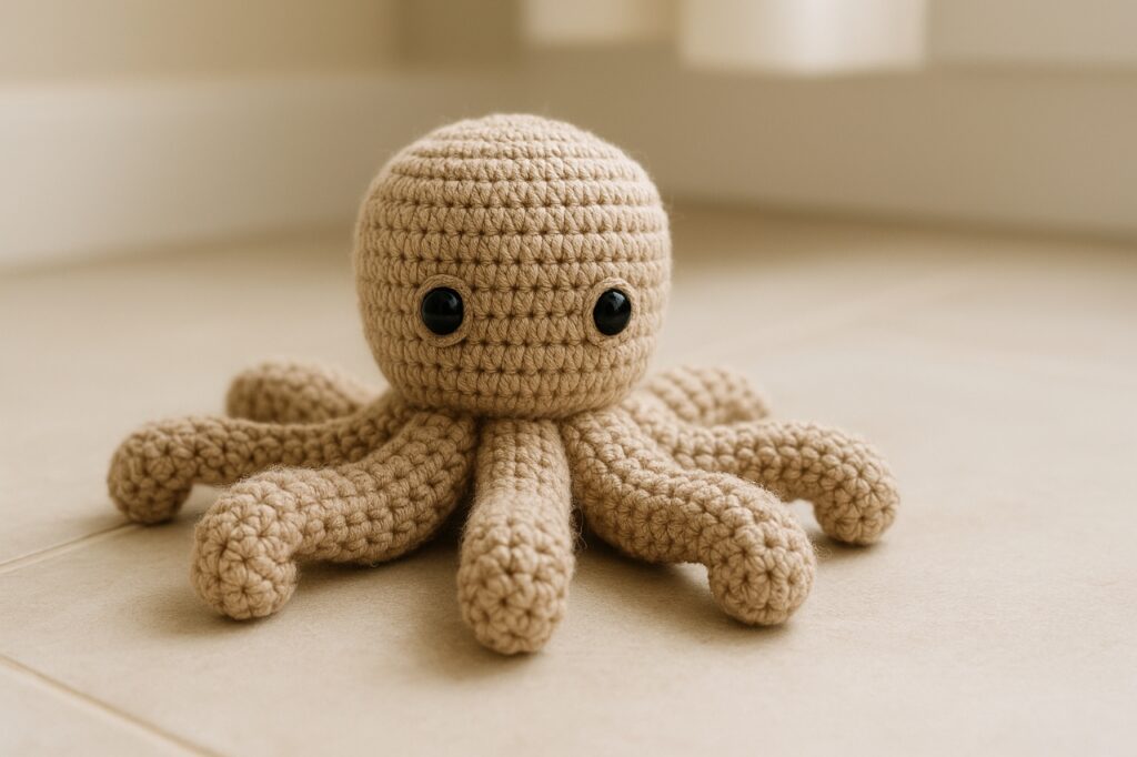 Faça seu próprio amigurumi de polvo de crochê com esse guia simples e criativo