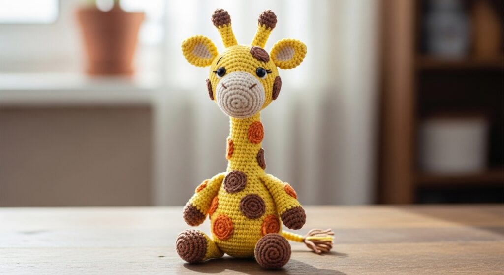 Amigurumi de girafa em crochê para encantar com delicadeza
