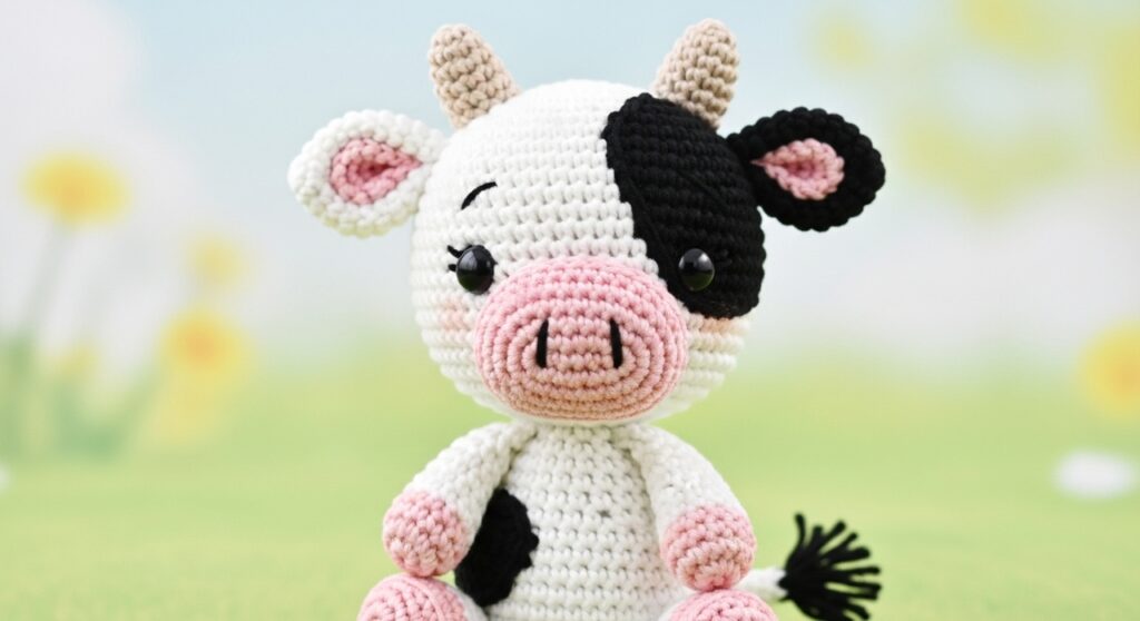 Amigurumi de vaca em crochê para presentear com doçura