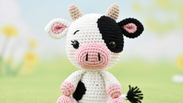 Amigurumi de vaca em crochê para presentear com doçura