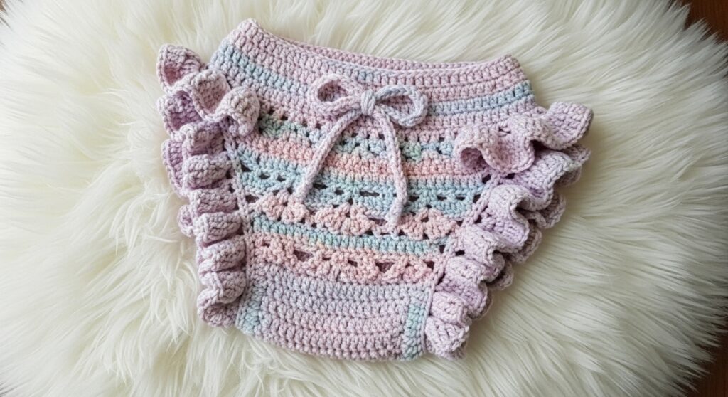 A cobertura para fralda em crochê que promete dominar a moda praia infantil