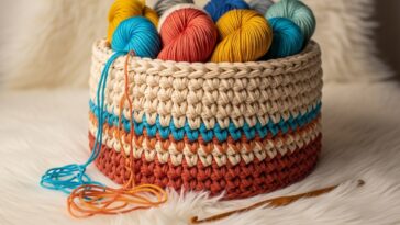 Transforme seu ateliê com cestos para novelos em crochê