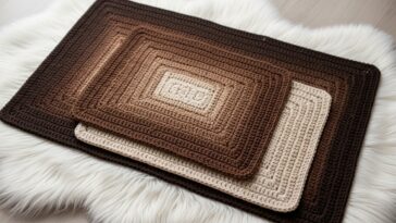 Jogo de tapetes retangulares degradê em crochê, a peça artesanal que encanta clientes