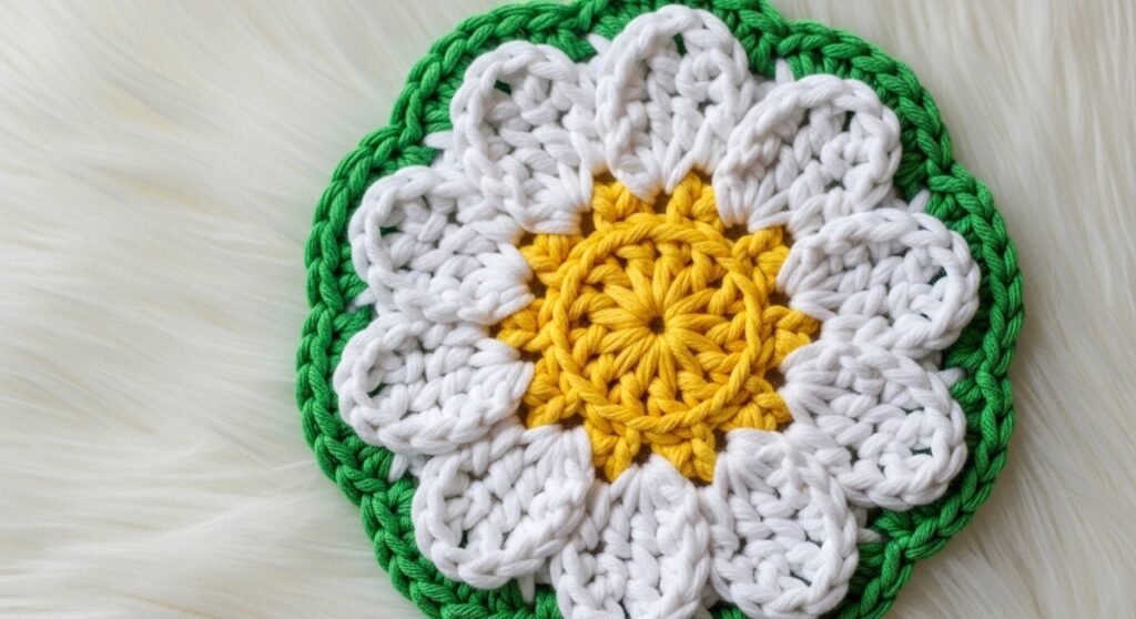 Essa flor em crochê deu um toque mágico à minha mesa e surpreendeu todos