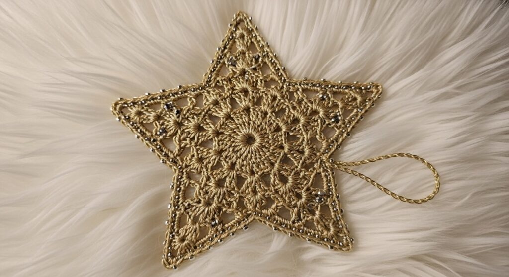 Essa estrela de crochê encantou todos que viram minha árvore