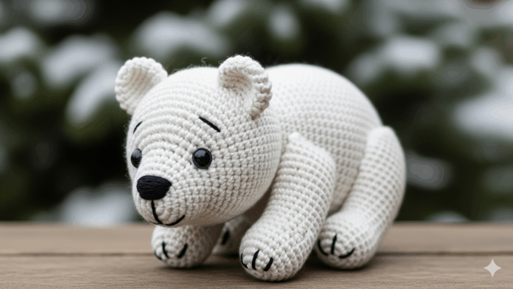 Este urso polar em crochê encantou artesãs e virou queridinho entre crocheteiras