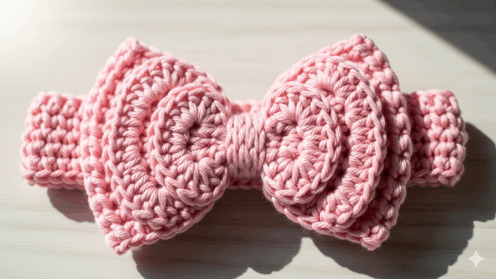 Tiara com lacinho de crochê, uma peça fácil, linda e perfeita para todas as idades