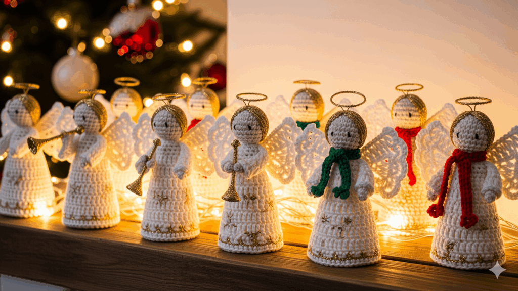 Transforme sua decoração natalina com lindos anjinhos de crochê