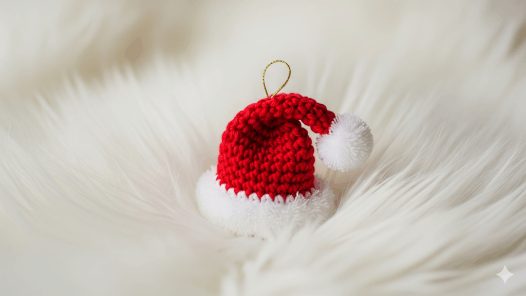 Como fazer penduricalho de chapéu de Natal em crochê com charme e praticidade