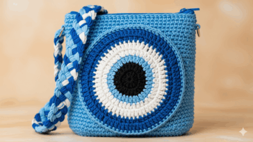 Como fazer bolsa de olho grego em crochê com um design místico e funcional