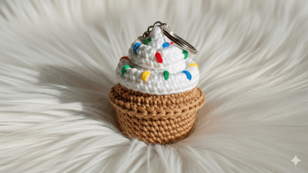 Aprenda a fazer o chaveiro de cupcake em crochê que chama atenção em todo lugar