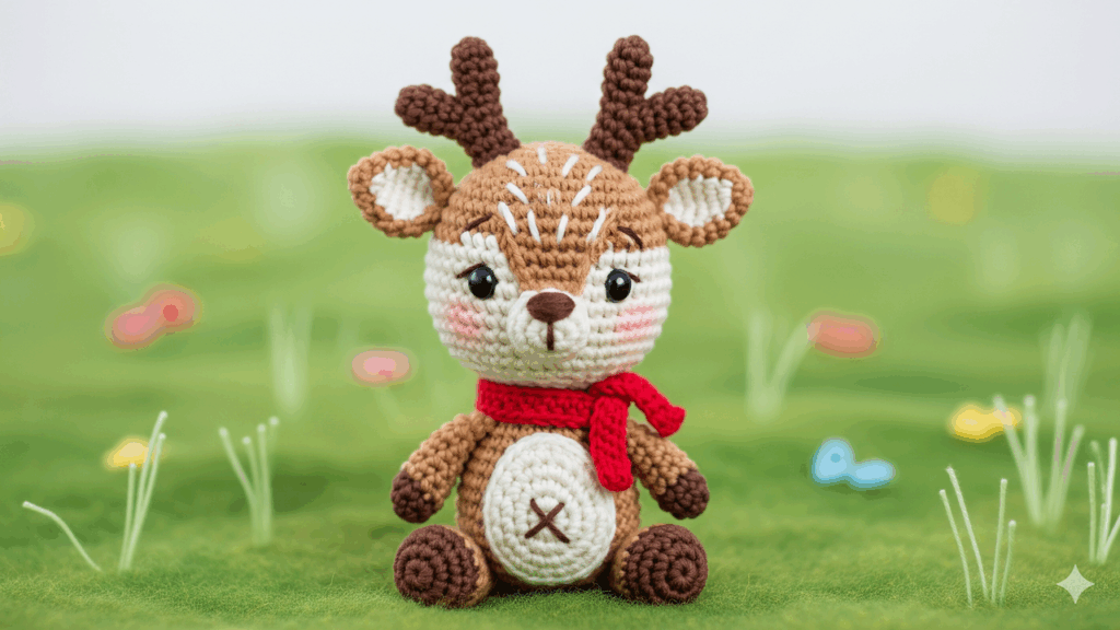 Amigurumi de cervo em crochê, ideia criativa para natal e quartos infantis