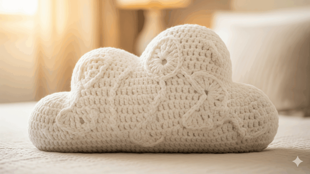 Como fazer almofada de nuvem em crochê para quarto infantil