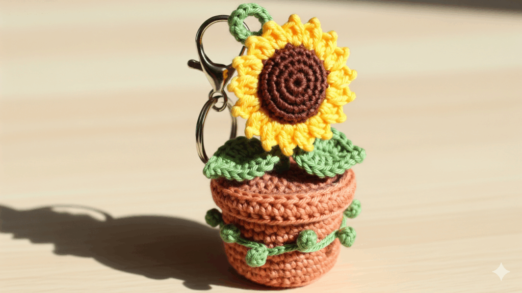 O chaveiro que virou sensação entre artesãs e fãs de crochê floral