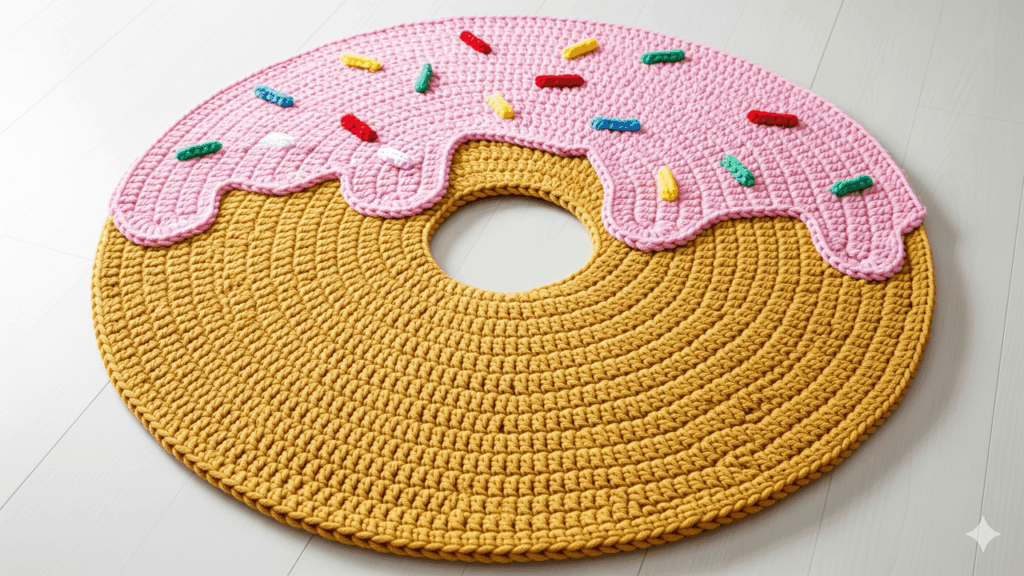Essa peça em crochê deixa o quarto de sua filha mais divertido e colorido