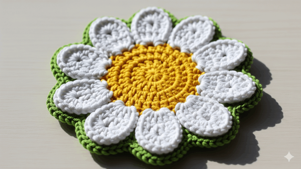 Passo a passo do descanso de copos em crochê delicado e floral